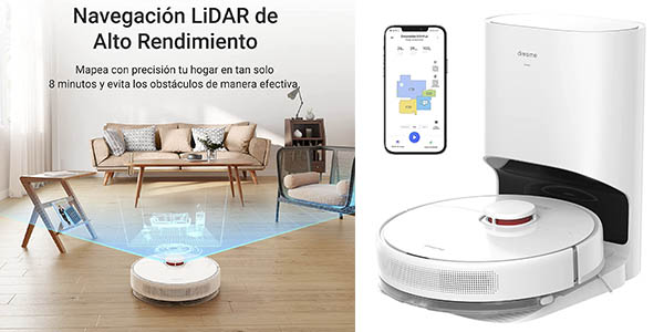 Dreame D10 Plus: Robot Aspirador y Fregasuelos con Navegación LiDAR a sólo 164,46 € con 34% de descuento