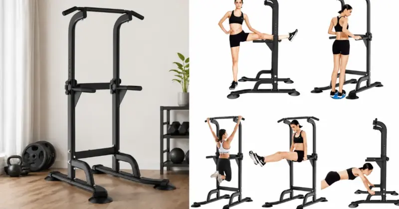 Estación de Entrenamiento SogesHome Power Tower Ajustable: Domina Dominadas y Fondos por 73,30 € con 19% de Descuento