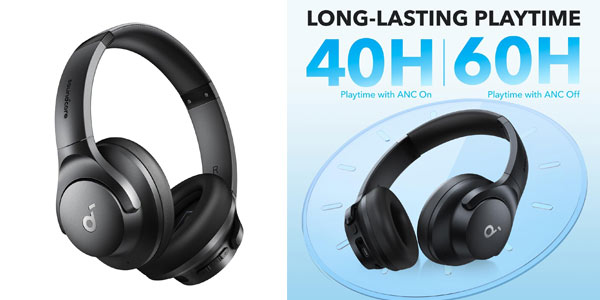 Auriculares inalámbricos Soundcore Q20i con cancelación de ruido activa a 33,03 € - Gran autonomía y calidad de sonido