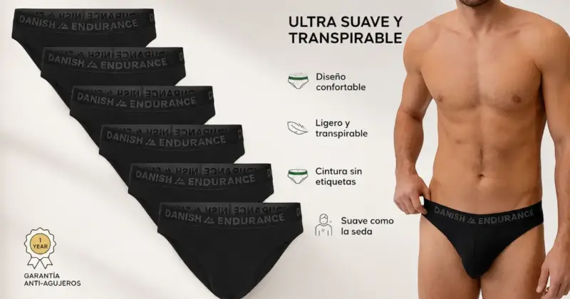 Pack de 6 slips de bambú Danish Endurance con corte bajo y 44% de descuento en Amazon
