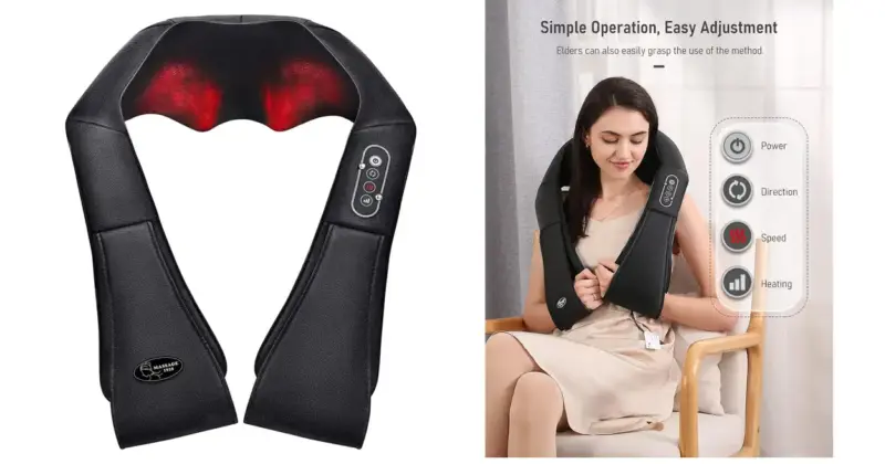 Masajeador Shiatsu para cuello y hombros con 24% de descuento y envío gratis por 37,99 €