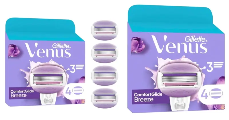 Pack 8 recambios Gillette Venus ComfortGlide Breeze con 50% de descuento en la 2ª unidad, ideal para una depilación suave y sin irritaciones