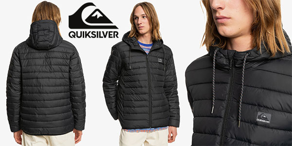 Chaqueta acolchada Quiksilver Scaly para hombre con gran descuento y capucha práctica