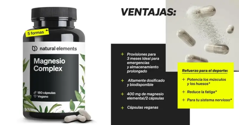Magnesio Complex Premium con 5 formas para un aporte completo y 30% de descuento