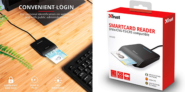 Lector de DNI Electrónico Trust 23890: Identificación segura por sólo 7,99 € con 10% de descuento