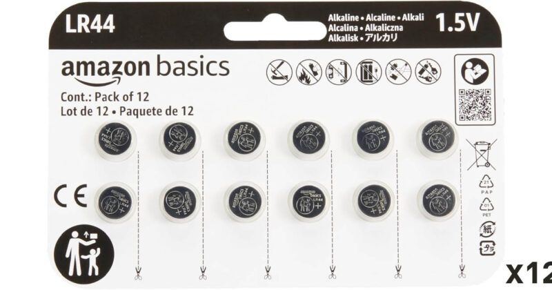 Pack 12 pilas LR44 Amazon Basics con 15% de descuento por solo 5,73€: energía fiable para tus dispositivos