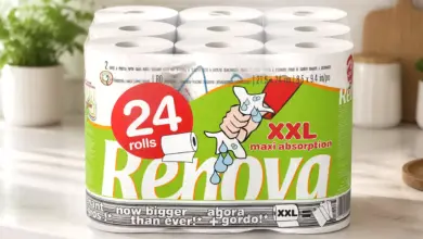 Pack XXL de 12 rollos dobles de papel de cocina Renova con 45% de descuento y alta absorción