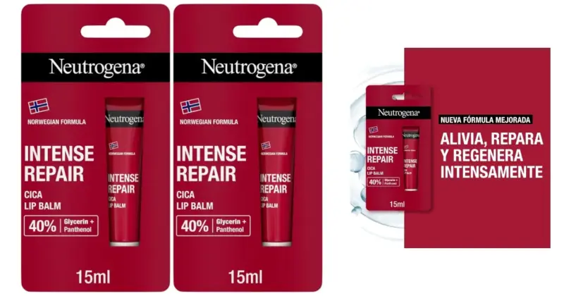 Pack x2 Bálsamos Labiales Neutrogena: Hidratación Profunda y Reparación con un 49% de Descuento