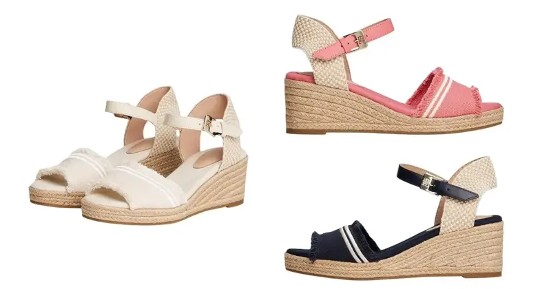 Sandalias Tommy Hilfiger con cuña y flecos para mujer con casi 50% de descuento en Amazon