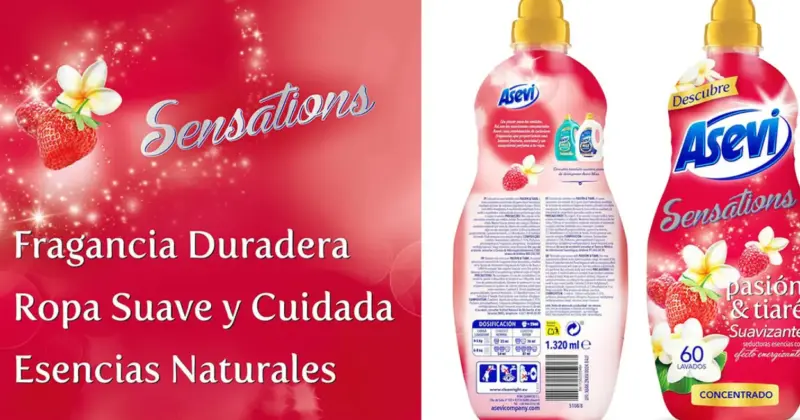 Suavizante Asevi Sensations Pasión & Tiaré: 60 lavados con aroma natural y un 28% de descuento