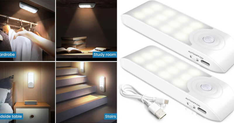 Pack 2x Luces LED TEAMPD para armarios con sensor de movimiento por solo 10,81 € con 23% de descuento