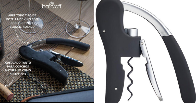 Sacacorchos de palanca BarCraft: Elegancia y facilidad para abrir tus vinos con un 23% de descuento