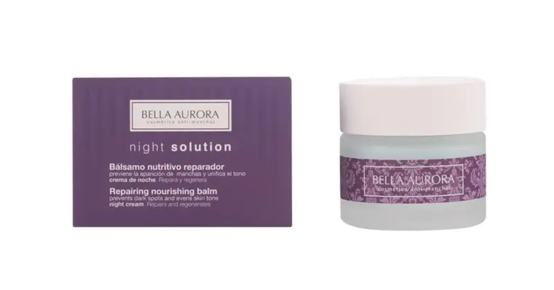 Bella Aurora Bálsamo Nutritivo Reparador de Noche con 43% de Descuento: Combate Manchas y Arrugas Mientras Duermes