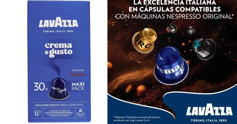 Gran oferta en cápsulas Lavazza Crema e Gusto Classico: 30 unidades por 6,13 € con un 53% de descuento