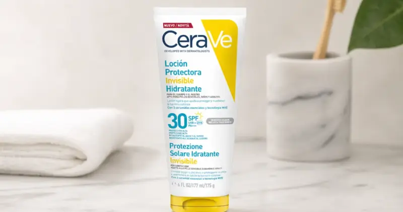 Loción CeraVe SPF 30: Protección solar invisible con hidratación 24 h en oferta al 49%