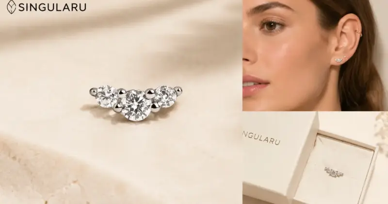 Pendiente suelto Freesia Spark de Singularu en plata 925 con 37% de descuento, ideal para combinar con piercings