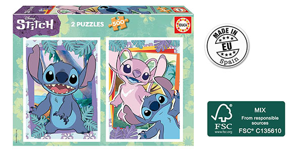 Pack Educa Disney Stitch con 2 puzles de 500 piezas a sólo 8,88 € con un 41% de descuento