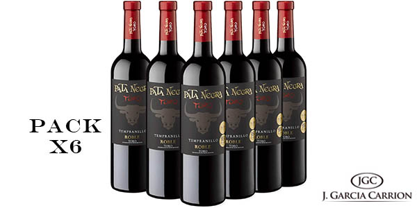 Oferta especial: Pack de 6 botellas de Vino tinto Pata Negra Roble D.O Toro con un 20% de descuento