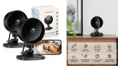 Pack de 2 cámaras de vigilancia Surfola WiFi 1080P con visión nocturna por 19,99€