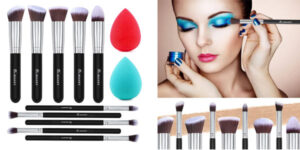 Set de 10 brochas y 2 esponjas Beakey: la opción suave y completa para tu maquillaje con un 25% de descuento