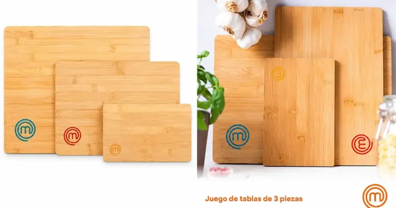 Set de 3 tablas de bambú MasterChef: resistentes, higiénicas y con un 40% de descuento por solo 11,99 €