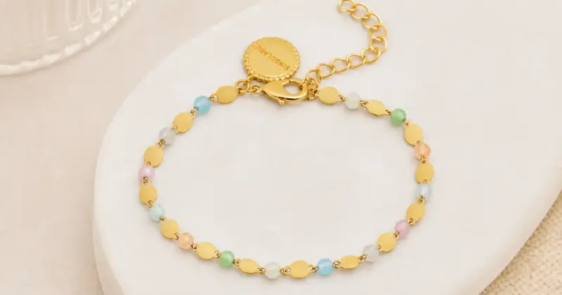 Pulsera Singularu Crystals Solar de acero con baño de oro y piedras naturales a 11,57 € con un 36% de descuento
