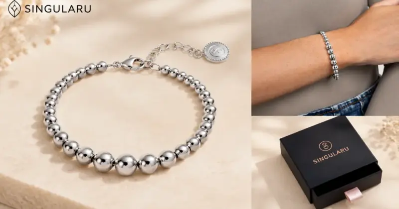 Pulsera Grow Pebbles de Singularu en acero inoxidable con un diseño maxi y gran descuento del 41%
