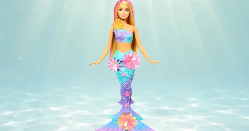 Muñeca Barbie Sirena con Flores Mágicas y Diadema por 13,99 € con 48% de Descuento en Amazon