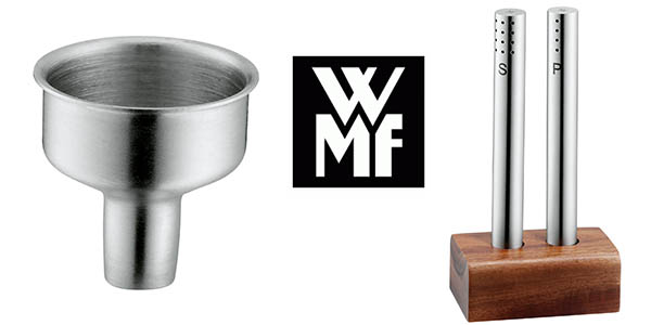 Salpimentero WMF de acero inoxidable y madera con diseño moderno por 16,39 € – elegante y práctico para tu mesa