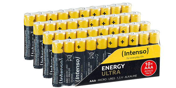 Pack 40 pilas alcalinas Intenso Energy Ultra AAA por 8,93 € con un 11% de descuento