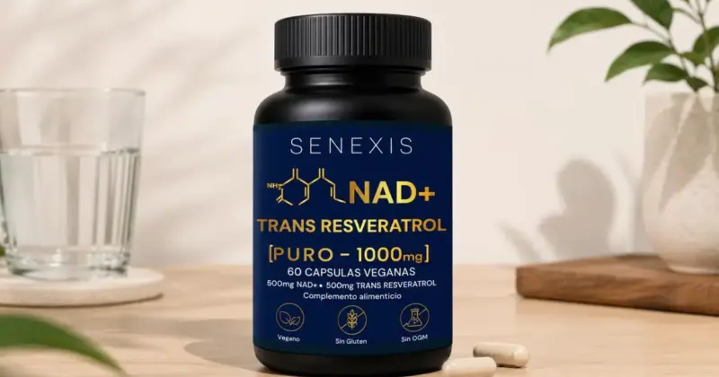 Resveratrol Puro y NAD 1000mg en cápsulas veganas: energía celular y antioxidante con 46% de descuento