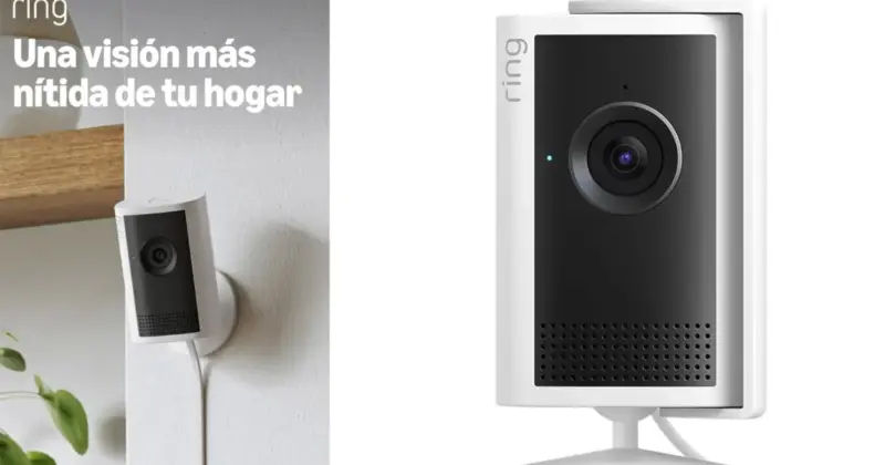 Cámara Ring Plus 2K con visión Retinal, claridad y privacidad interior por 34,99 € con 42% de descuento