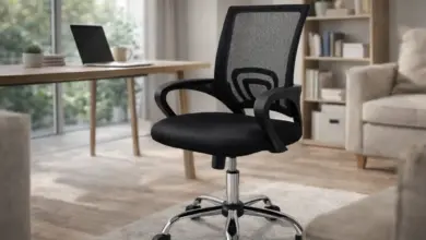 Silla de Oficina Giratoria con Respaldo de Malla y Soporte Lumbar a Solo 25,38 € con Gran Descuento