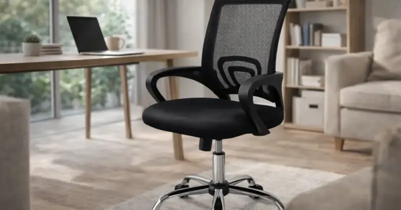 Silla de Oficina Giratoria con Respaldo de Malla y Soporte Lumbar a Solo 25,38 € con Gran Descuento