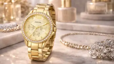 Reloj Fossil Riley dorado para mujer con cristales y 50% de descuento en Amazon