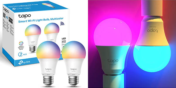 Pack de 2 Bombillas Inteligentes TP-Link Tapo L530E WiFi RGB E27 con 47% de Descuento