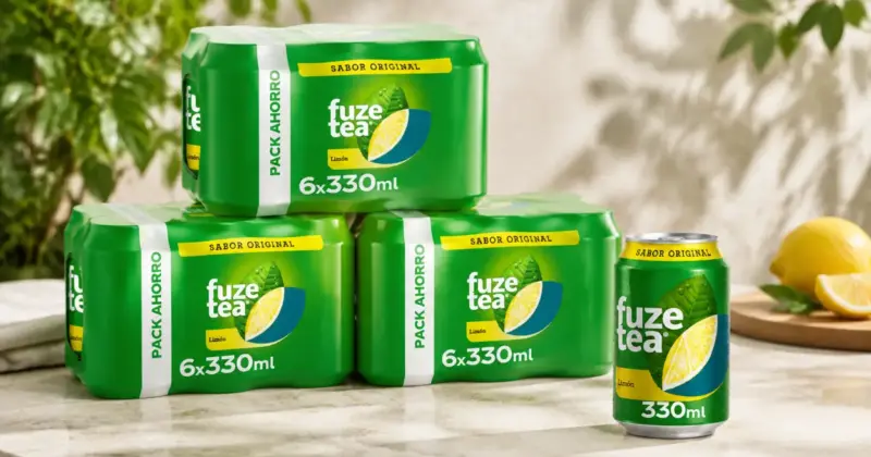 Pack de 18 latas Fuze Tea Limón 330 ml: frescura y té negro con un 33% de descuento