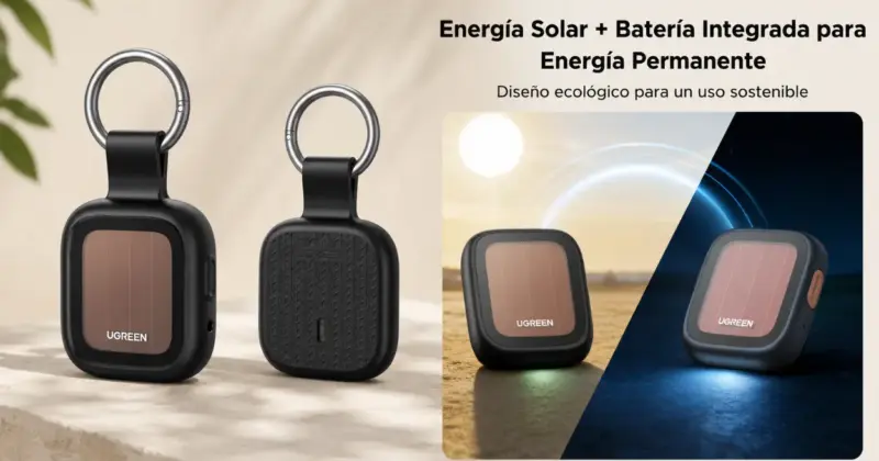 Localizador Bluetooth UGREEN FineTrack Pro: carga solar y 2 años de batería por solo 15,58 € con 40% de descuento