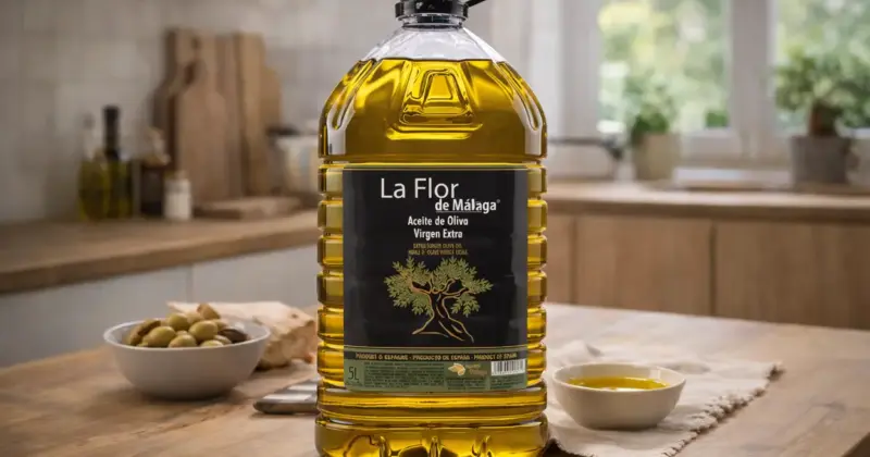 Garrafa Aceite de Oliva Virgen Extra La Flor de Málaga 5L: Calidad Premium a Solo 23,07 € con Gran Descuento