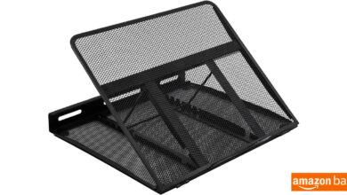 Soporte Ergonómico Ajustable para Portátiles Amazon Basics con Ventilación y 6% de Descuento