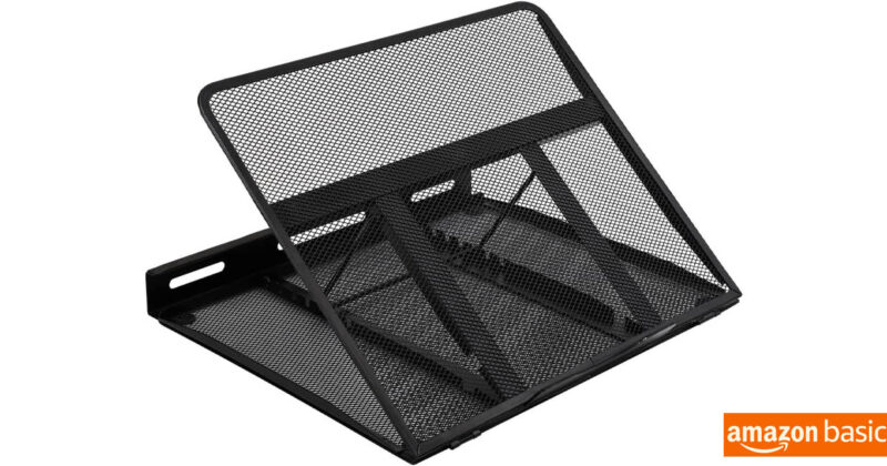 Soporte Ergonómico Ajustable para Portátiles Amazon Basics con Ventilación y 6% de Descuento