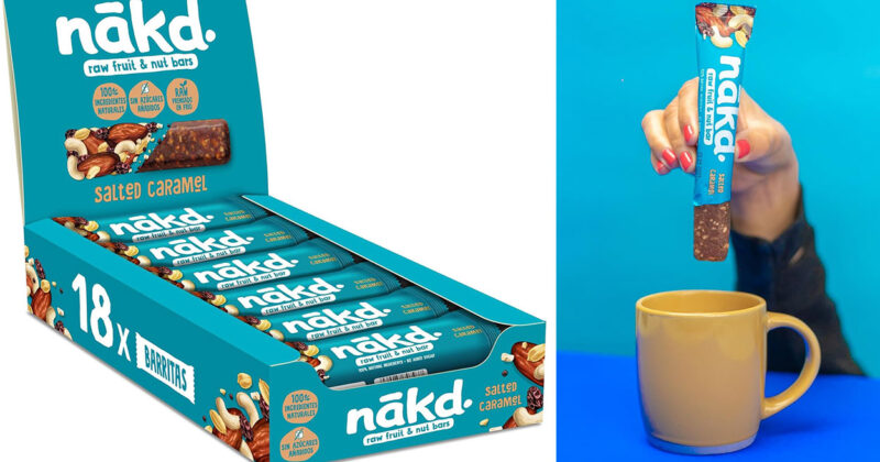 Pack de 18 barritas Nākd de caramelo salado: tentempié natural y saludable por 11,89 € con un 15% de descuento