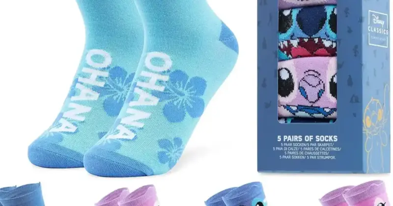Pack de 5 pares de calcetines altos Disney con diseños divertidos y un 13% de descuento
