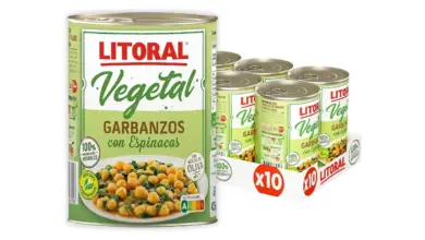Pack Ahorro 10 Latas Garbanzos con Espinacas Litoral Vegetal a Solo 17,20 € con -18% de Descuento