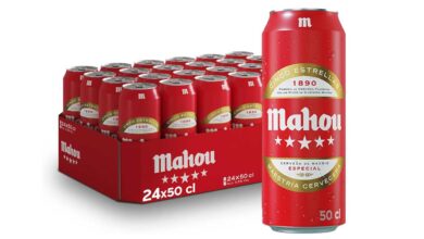 Pack de 24 latas Mahou 5 Estrellas 50 cl con un 20% de descuento: calidad y sabor a un precio irresistible