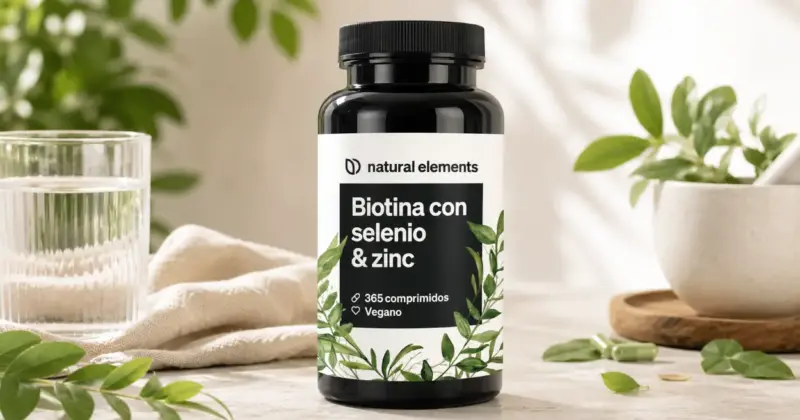 Vitaminas para fortalecer cabello, piel y uñas: Biotina, zinc y selenio Natural Elements con 35% de descuento a 7,79 €