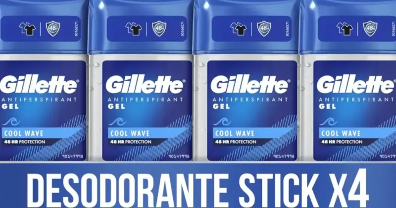 Pack x4 Gel Antitranspirante Gillette Clear Cool Wave con 48h de Protección y 29% de Descuento