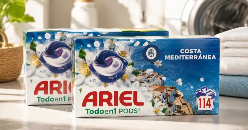 Cápsulas Ariel PODS Brisa Marina y Jazmín para 114 lavados con un 32% de descuento por 27,99 €