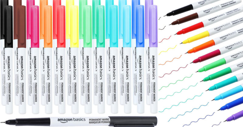 Set 24 rotuladores permanentes Amazon Basics con punta ultrafina por solo 5,34 €