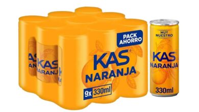 Pack de 9 latas Kas Naranja 330 ml a 4,95€: Refresco Cítrico con Descuento del 25%